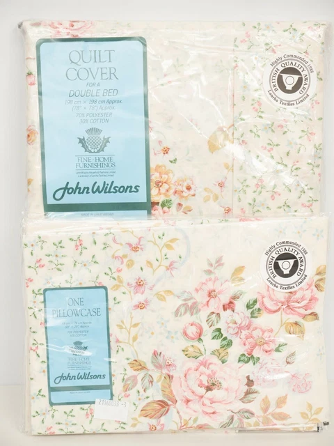 Set Copripiumone Doppio Vintage Rosa Floreale Chintz + 4 Fodere John Wilsons