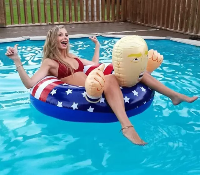 47"Trump Swimming Floats Inflatable Pool Raft Float Beach Party Swim Circle Ring