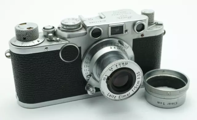 Leitz Leica IIf Red Dial 2 F Analog Kamera, Elmar 3,5 / 5 cm Lens Objektiv a27