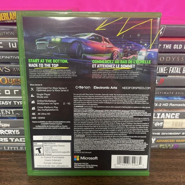 Jeu Xbox Series X Need For Speed Unbound (NFS Unbound) - Neuf Sous Blister