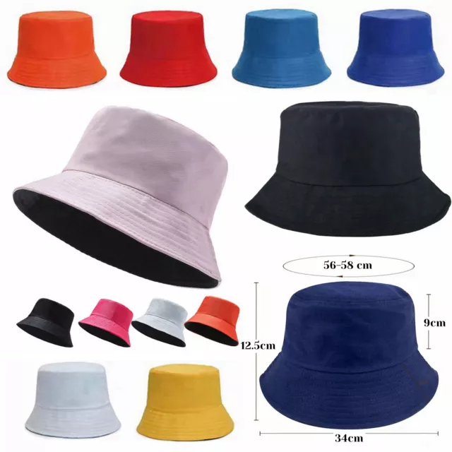 Sun Bucket Hat Adult Summer Winter Fishing Festival Beach Unisex 100% Cotton Cap