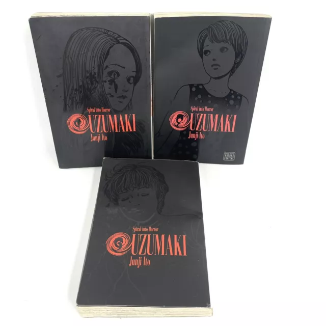 Spiral Into Horror Uzumaki Manga Book Lot Vol 1-3 Junji Ito Preowned Books