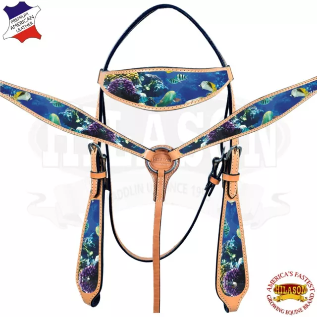 Juego de 30 BH Western Horse Cuello de Pecho Cuero Americano Hilason