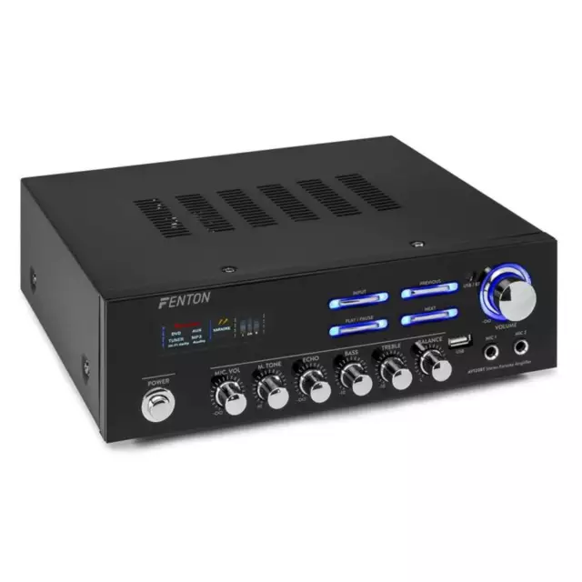 Amplifier Hi fi Stereo bluetooth Wifi USB AUX Radio 2x60 W Max. Mic In - Black