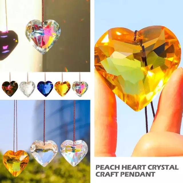 Peach Heart Crystal Craft Pendant Children.s Gifts Pure Hot D8 Friendship P I7C3