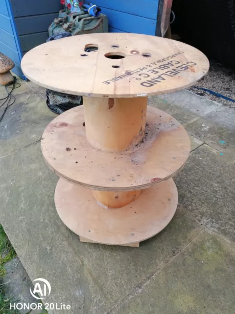 Cable Reels Smaller Size 2 Fitted Together To Make Bar Garden Drinks Tables