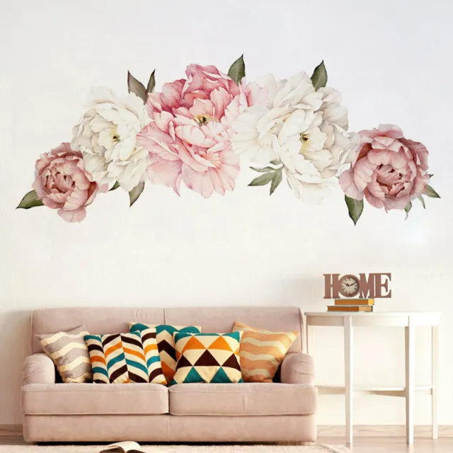 Removable Peony Flowers Wall Sticker Art Mural Decal DIY Home Room Decor