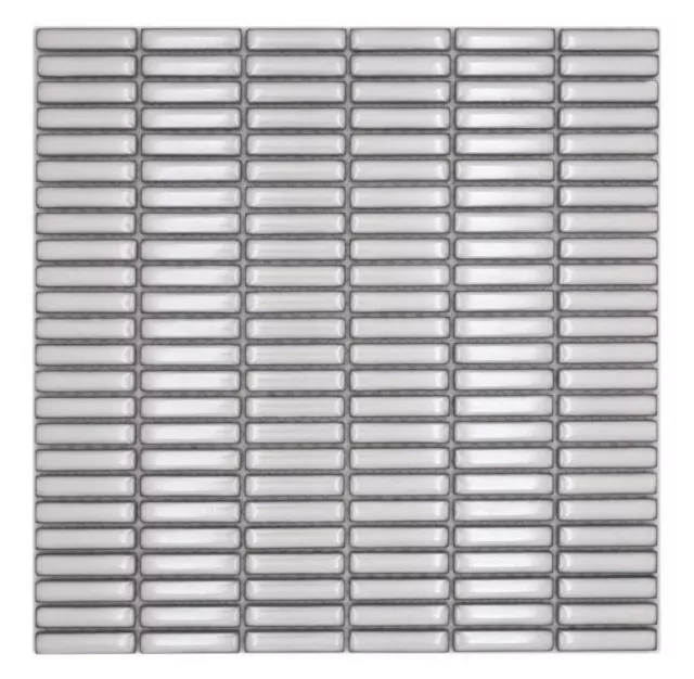 Mosaïque Vieux Blanc Bambusoptik Céramique Brillant Rectangle Mur Cuisine Douche