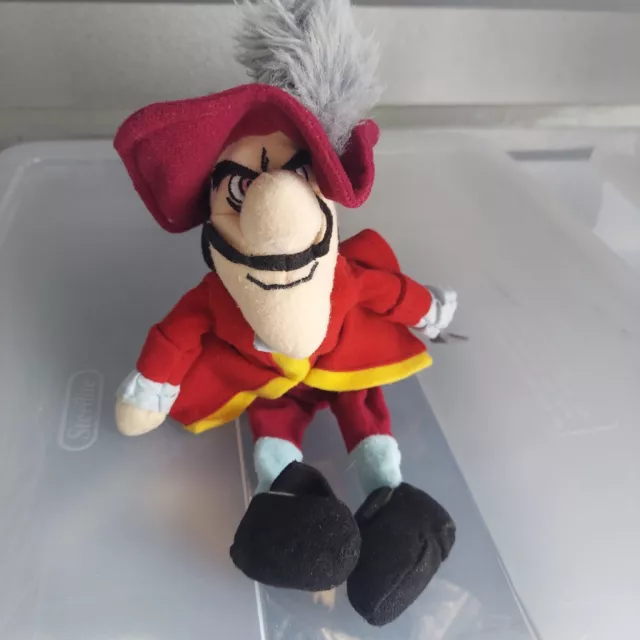 Disney Store Peter Pan Captain Hook Pirate Bean Bag Plush Stuffed Toy 10"