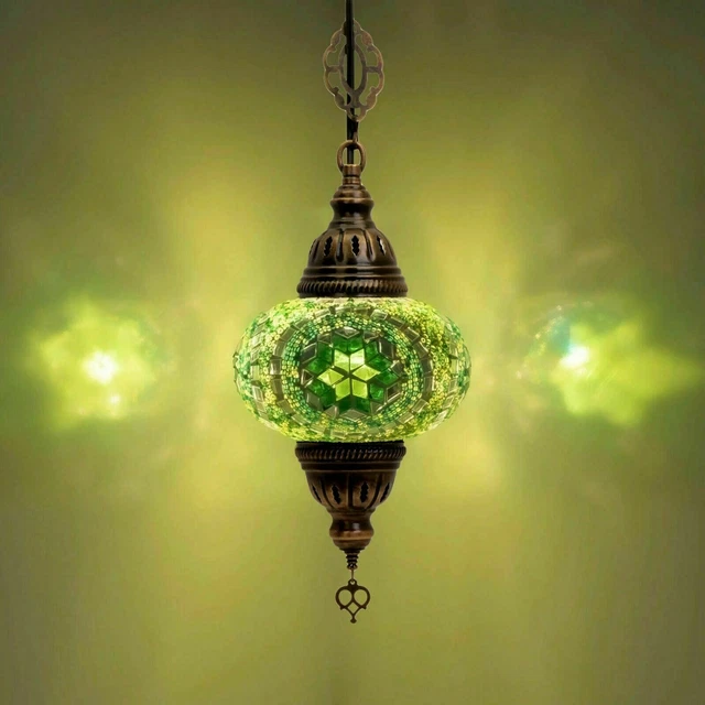 Lustre Plafonnier Mosaïque Turc Enva - 7 Globes - Multicolore - Tiffany - Neuf