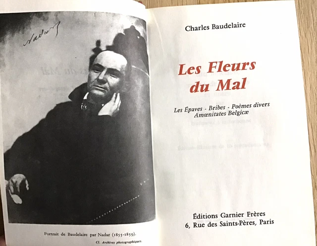 LES FLEURS DU MAL de BAUDELAIRE LES ÉPAVES + POÈMES ÉDITIONS GARNIER