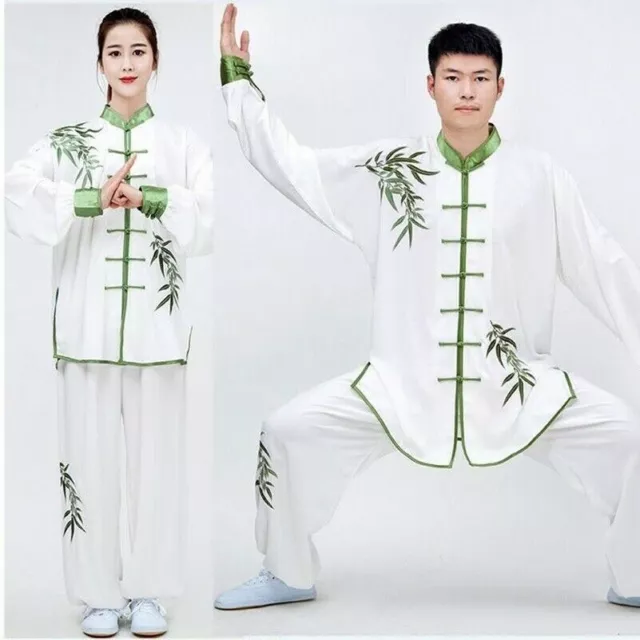 Women Tai Chi Outfits Top+pants Martial Arts Kung Fu Yoga Uniform
