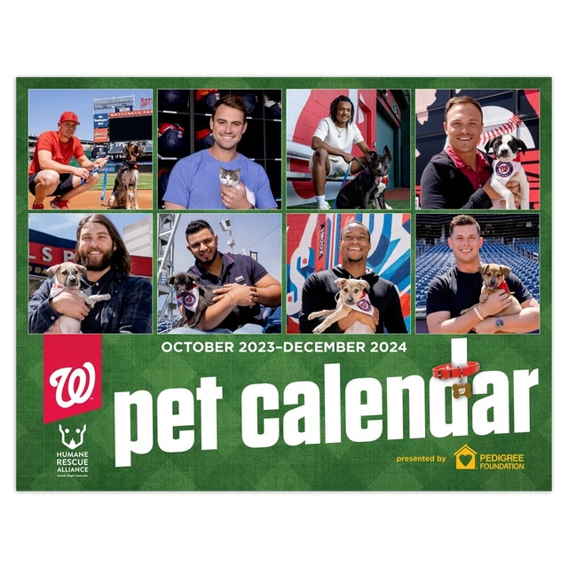 2023 2024 NATIONALS Pet Calendar 9/23 SGA Washington Nationals MLB