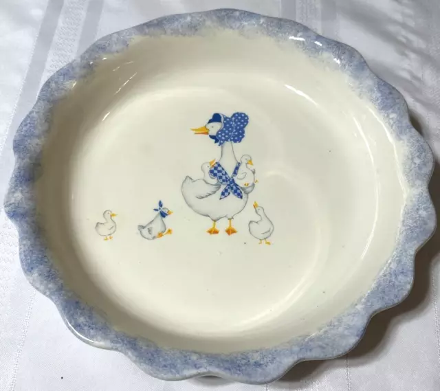 Vintage Bells Ceramics 1976 Mother Goose Pie Plate Dish Large