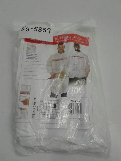 Mothers 20-20801 Professional Buffing Jacket For Waxes & Compounds White XL-XXL