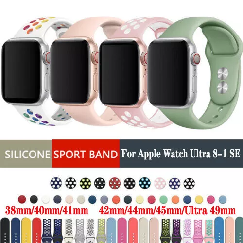 Silicone Sport iWatch Band Strap for Apple Watch Ultra2 9 8 7 6 5 4 SE 38-49mm