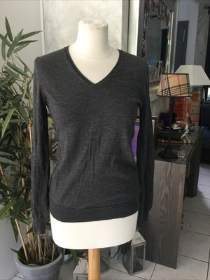 Gap Gap Vintage Italien Laine Merino Pull M 90s Noir Pull Col V 1990s Y2K 
