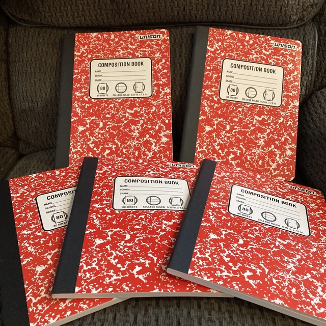 LOT OF 4 Unison Composition Notebooks College Ruled 9.75" x 7.5" 80