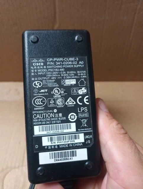 Delta Electronics Cisco Eadp-18cb a 341-0206-02 48v 0.375a Adapter for