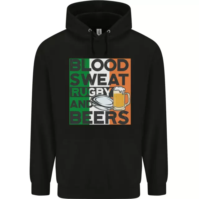 Blood Sweat Rugby E Birre Irlanda Divertente Uomo Felpa