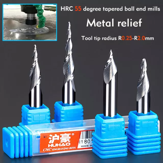 Tapered Ball Nose End Mill 6mm  Shank Solid Carbide Milling CNC Router Bit