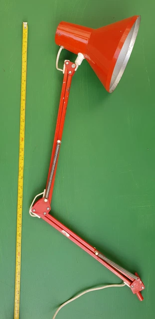 Vintage Schreibtischlampe rot Anglepoise Stil Architekten Retro 70er 80er