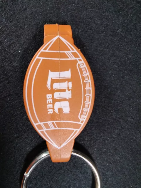 Miller Light Beer Key Chain Football Vtg 1980s Bottle Opener NFL Evans Mfg CA US