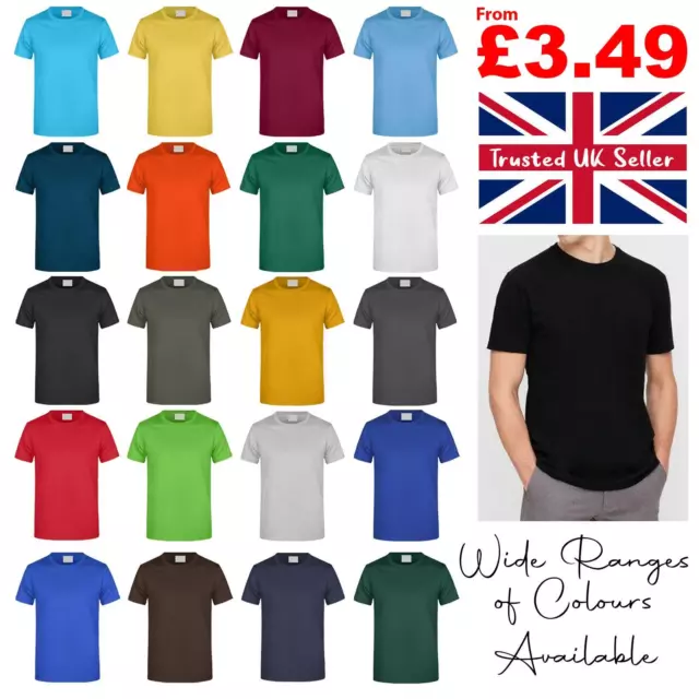 Mens Plain T-Shirt / 100% Cotton Tee / Regular Fit Short Sleeve T Shirts / S-3XL