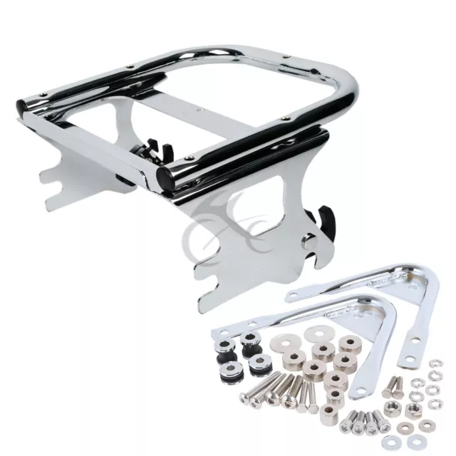 2-Up Pack Luggage Rack W/ Docking Hardware Kit For Harley Tour Pak Touring 97-08 3