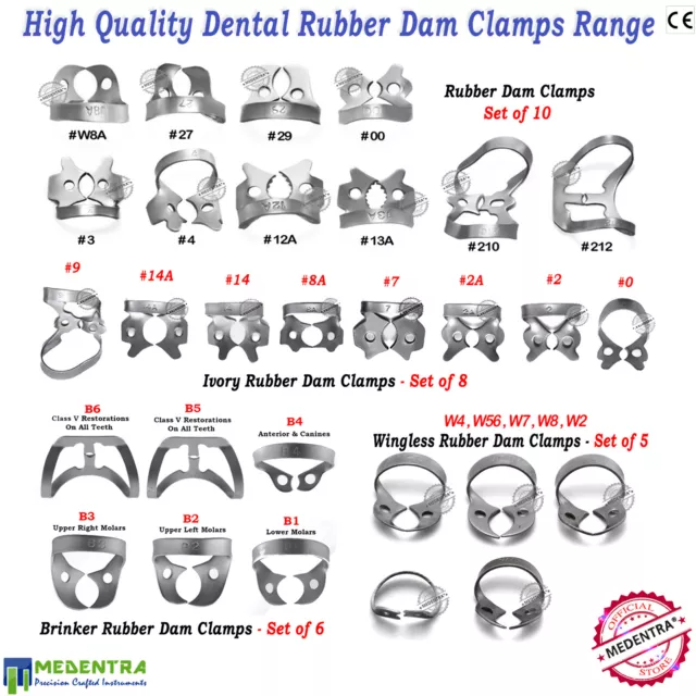 Universel Dentistes Digue Serre-Joint Caoutchouc Supérieur Inférieur Jaw Ivoire,