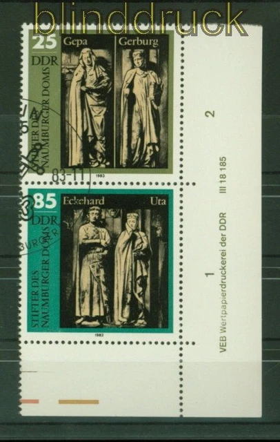 DDR Mi # 2808/11 DV gestempelt Naumburger Dom SZd 260 mit Druckvermerk Sonderste