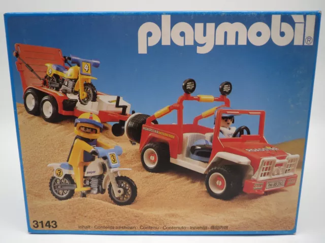 Playmobil 3143 "Jeep/Geländewagen mit Anhänger & Motorrädern" NEU&OVP (1988) #2