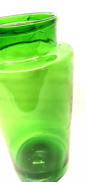 Antik Großer -glas Apotheke 34 CM aus Glas Mundgeblasen Grün Dekoration Vintage 5