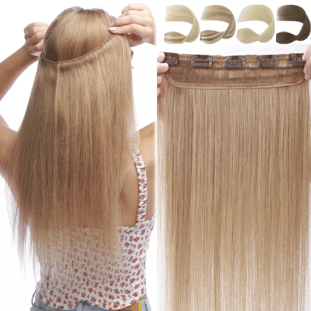 100G DICK Clip In Remy Echthaar Extensions Haarverlängerung Ein Tressen Glatt DE