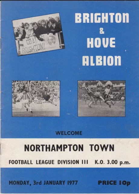 Brighton & Hove Albion v Northampton Town programme, Division 3, January 1977