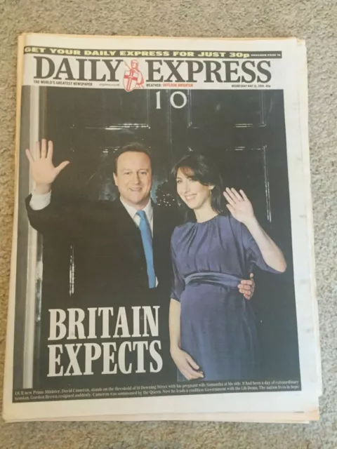 Daily Express Newspaper 12th May 2010 David Cameron Conservatives Election win