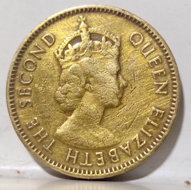 1959 Hong Kong 10 cents ten Queen Elizabeth The Second coin