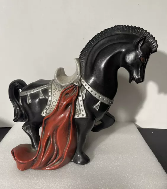 Vtg Arnel's Ceramic Horse Figurine Parade Tang Trojan Statue Mid Century Modern