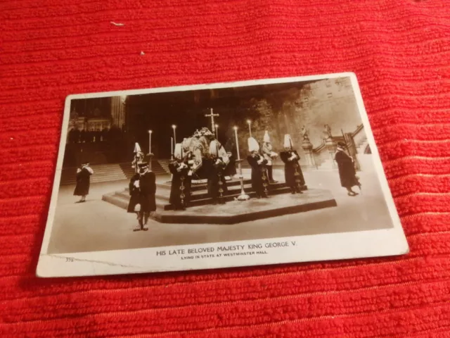 Postcard Of King George V Lying in State