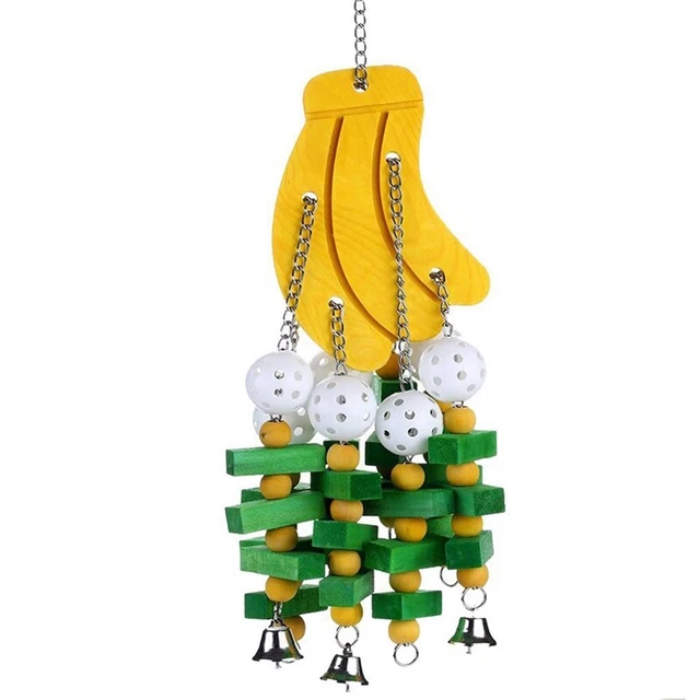 2X(Holzpapagei Liefert Graue Papagei Ale Sonnenbiss Spielzeug Vogel Spielzeug 7)