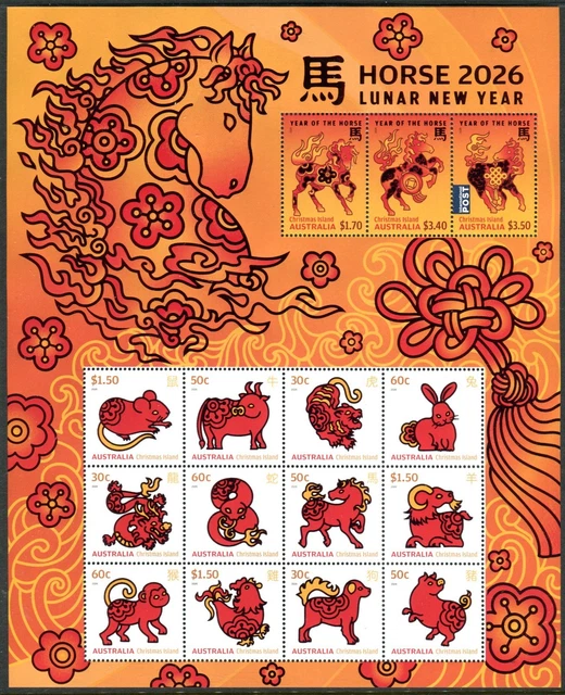 2026 CHRISTMAS ISLAND Year of The Horse - Lunar New Year MUH Zodiac ...
