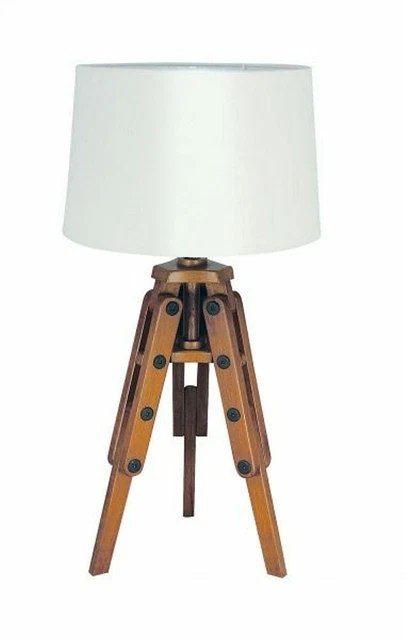 Tripod Tischlampe, Hockerleuchte, Dreibein Lampe, Stehleuchte, heller Schirm