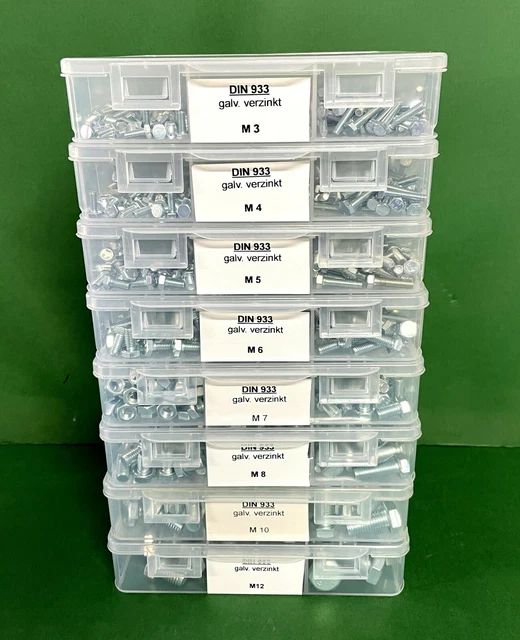 Schrauben-Sortiment DIN 933 Schraube Sechskantkopf Edelstahl A2 Set Kaufen