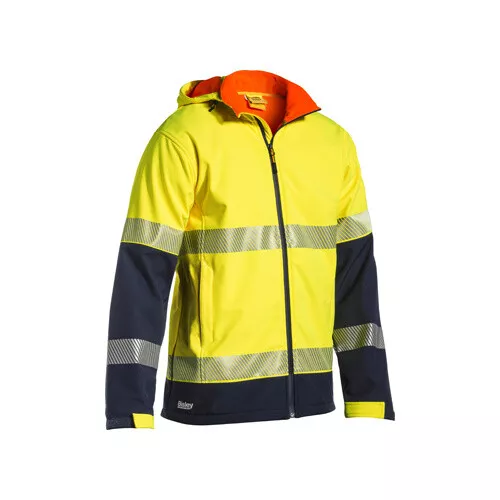 BISLEY  Taped Two Tone Hi Vis Ripstop Softshell Jacket  BJ6934T MENS HIGH VISIBI