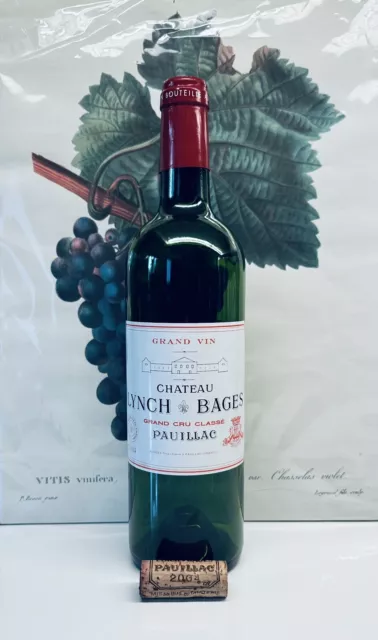 CHATEAU LYNCH BAGES 2004 GENUINE EMPTY BOTTLE + Original CORK