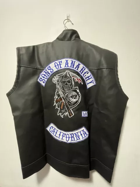 Sons Of anarchy Jax Teller Genuine Leather Biker Vest XXL-Ideal Xmas Gift