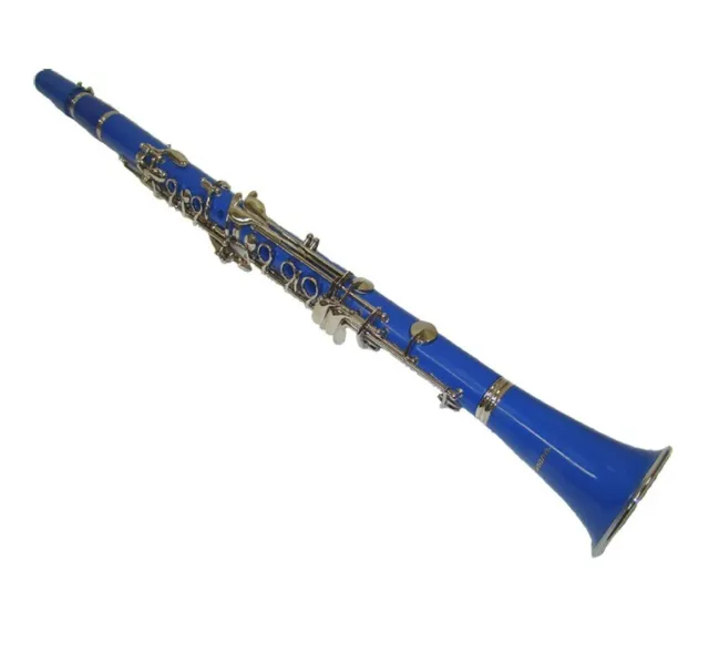 Student Bb 17 Key Clarinet w/Case, Black Red Blue Green Yellow White Pink Purple