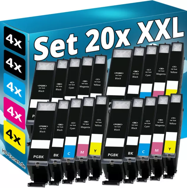 20x XL TINTE PATRONEN für CANON PIXMA MG5750 TS5050 MG5751 TS5051 MG5753 TS5053