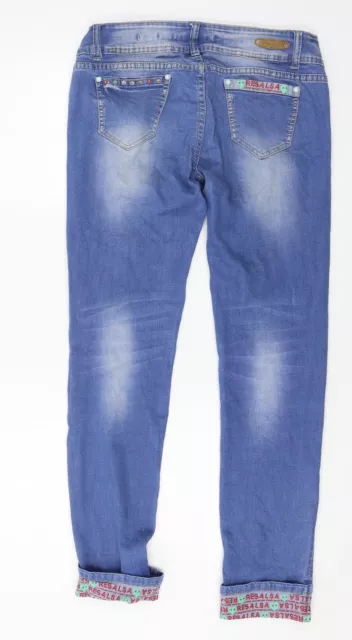 Jeans skinny da donna blu cotone Resalsa taglia 32 L29 con bottoni regolari 2