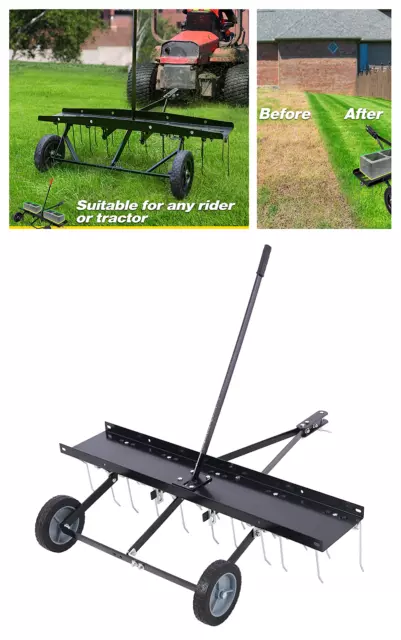 40-INCH LAWN SWEEPER Tow Behind Dethatcher Tine Tow Dethatcher Pull ...